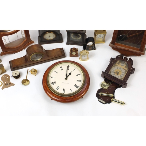 617 - Wall clocks and mantel clocks including Smith's, Junghans, Emperor and London Clock Company