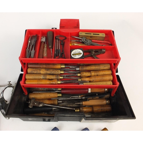 690 - Vintage tools including woodworking planes and chisels