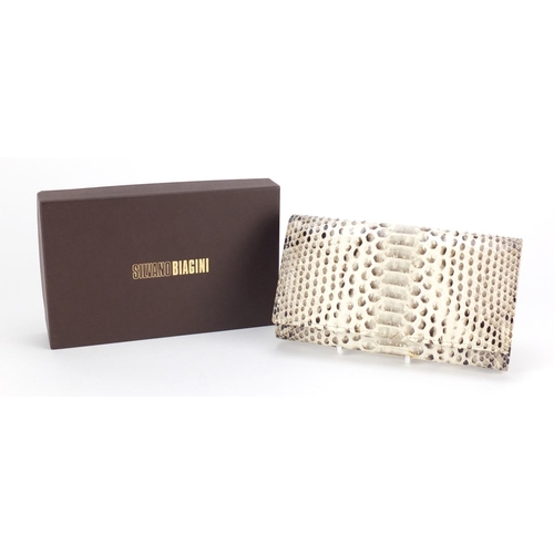 2610 - Silvano Biagini python skin purse with box, 19cm wide