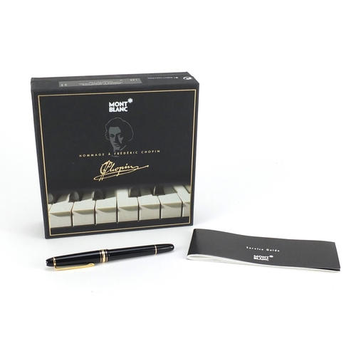 2560 - Montblanc Frederic Chopin Meisterstuck fountain pen with 14k gold nib, numbered 4810 and case