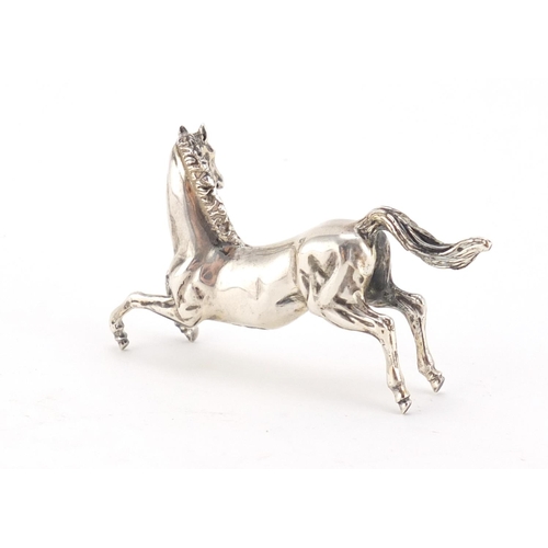 2658 - Silver model of a horse, stamped 925, 6cm high, 32.0g