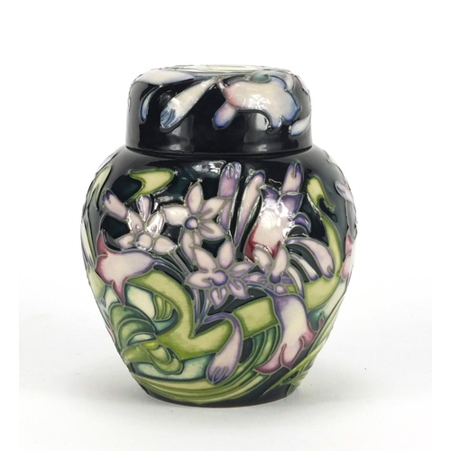 2246 - Moorcroft pottery ginger jar and cover, hand painted with stylised flowers by Emma Bossons, dated 20... 