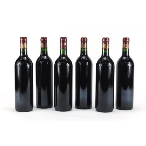 2205 - Six bottles of 1990 Domaine Prats Château de Marbuzet St Estephe red wine