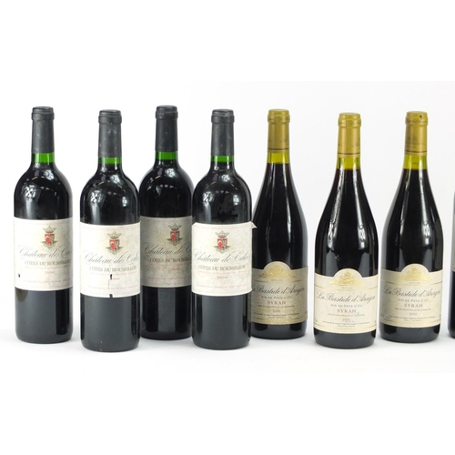 2317 - Eleven bottles of red wine including four 2000 Château De Calce Cotes Du Roussillon, two bottles of ... 