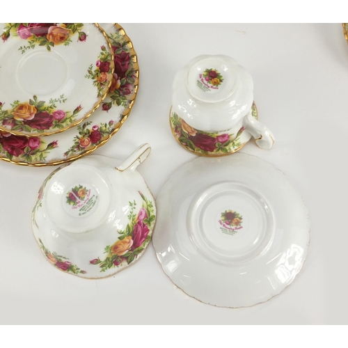 2436 - Royal Albert Old Country Roses teaware including trio's and a cake stand
