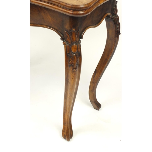 2061 - Victorian walnut folding card table on cabriole legs, 79cm H x 89cm W x 45cm D (folded)