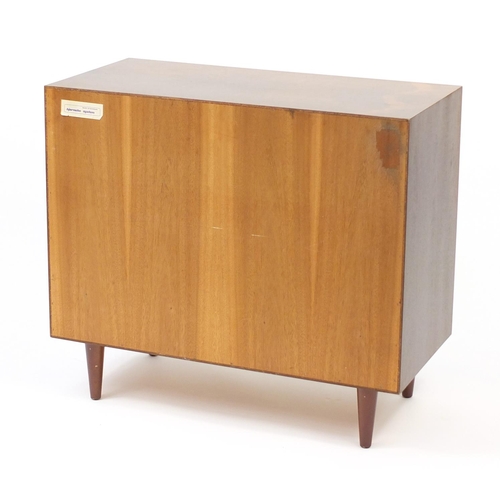 2025 - Vintage Danish rosewood side cabinet by Dyrlund with two sliding doors, 76cm H x 86cm W x 42cm D