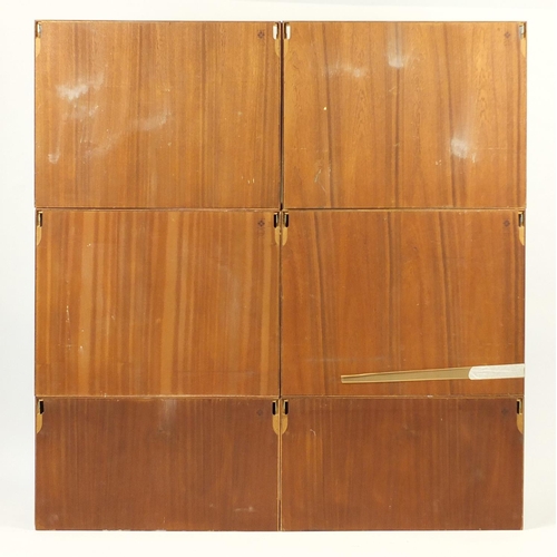 2023 - Vintage Danish rosewood modular bookcase by HG Furniture, overall 188cm H x 180cm W x 40.5cm D