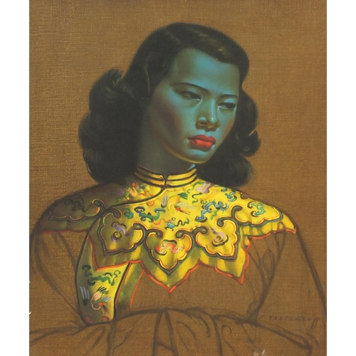 2277 - Vladimir Tretchikoff - Chinese girl, vintage print in colour, unframed, 61cm x 51cm
