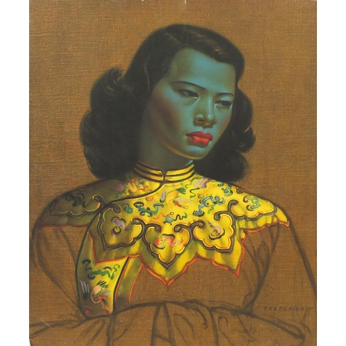 2328 - Vladimir Tretchikoff - Chinese girl, vintage print in colour, unframed, 61cm x 51cm