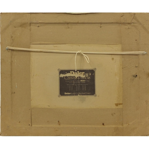 2609 - After Markey Robinson - Female with still life, Irish school oil on board, framed, 49cm x 39cm