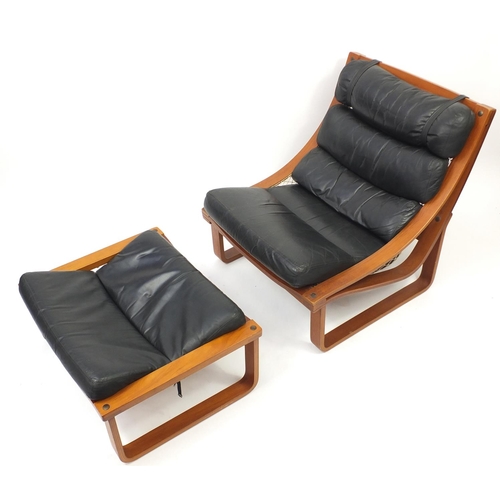 2002 - Vintage Tessa T4 lounge chair with foot stool designed by Fred Lowen, the chair 80cm high