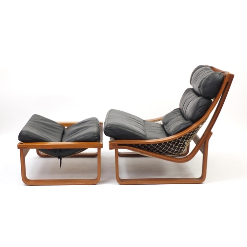 2002 - Vintage Tessa T4 lounge chair with foot stool designed by Fred Lowen, the chair 80cm high