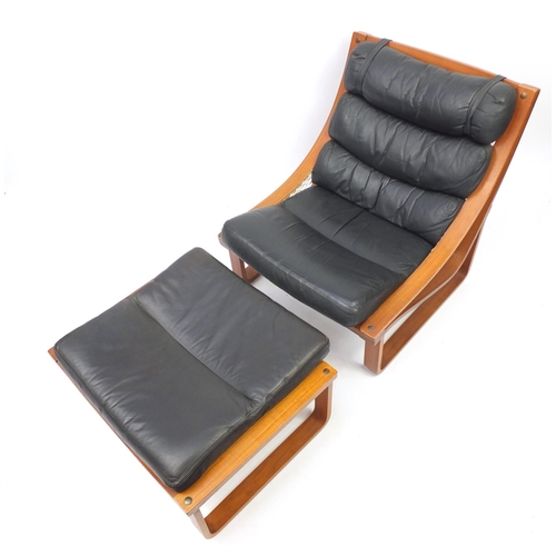 2001 - Vintage Tessa T4 lounge chair with foot stool designed by Fred Lowen, the chair 80cm high