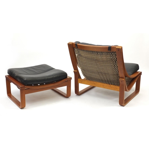 2001 - Vintage Tessa T4 lounge chair with foot stool designed by Fred Lowen, the chair 80cm high