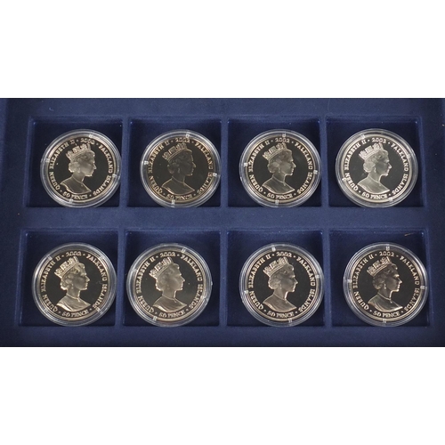 2726 - Thirteen silver proof Golden Jubliee coins, some with certificates including a Coronation coach and ... 