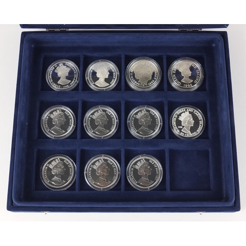 2723 - Eleven silver proof War related coins, most with certificates including some from the aircraft of th... 