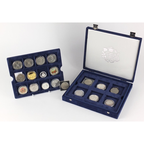 2736 - Proof and other coins, some silver including five pound coins and two Hong Kong returns to China tra... 