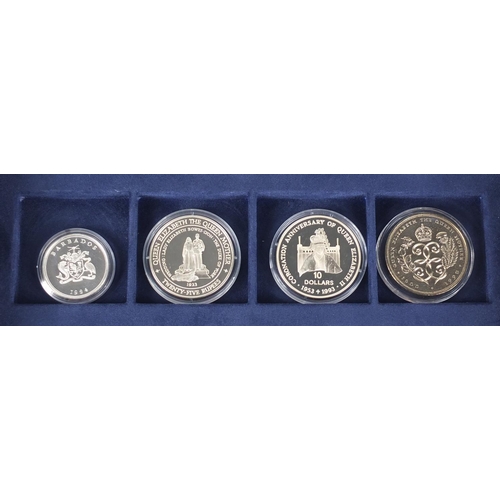 2735 - Proof and other coins, some silver including Barbados lady of the century dollar