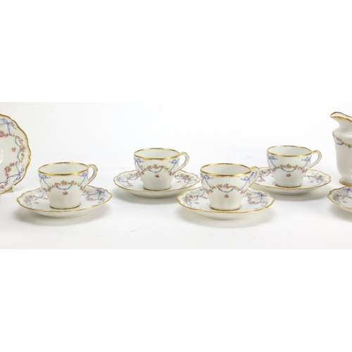 2200 - Theodore Haviland Limoges teaware, manufactured for Harrods, each decorated with flowers, the larges... 