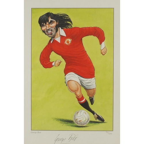 2279 - Limited edition George Best caricature signed in pencil by George Best, limited edition 92/500, prod... 