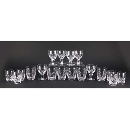 2365 - Three sets of six Stuart crystal glasses, the largest 11cm high