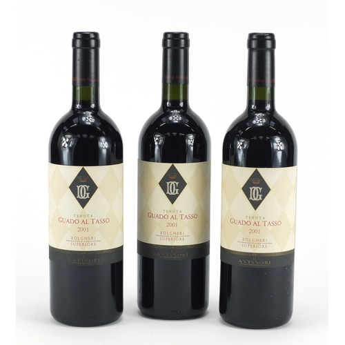 2201 - Three bottles of 2001 Antinori Guado Al Tasso red wine