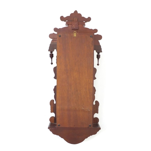 2166 - Mahogany cased thirty one day regulator wall clock, striking on two gongs, 90cm in length
