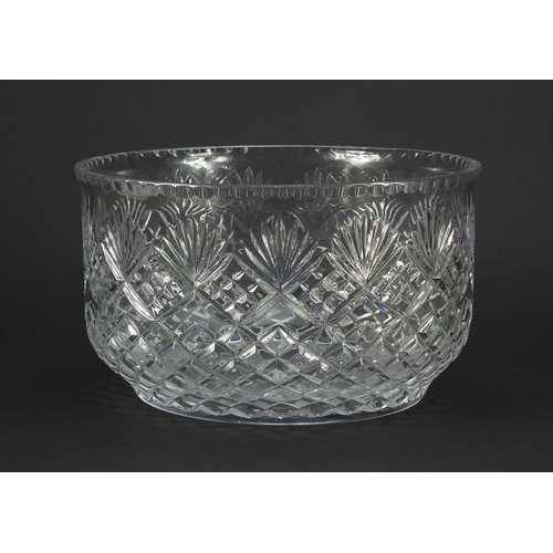 2208 - Large good quality cut crystal centre bowl, 30cm in diameter