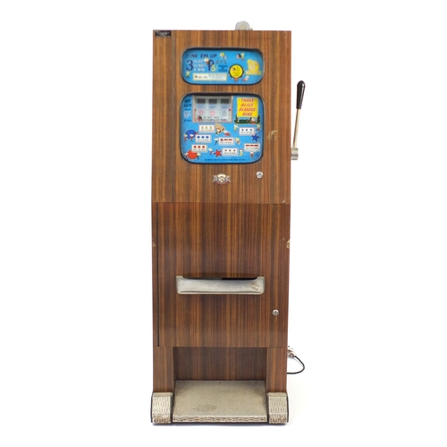 2050 - Vintage One Arm Bandit bell fruit slot machine, 154cm H x 59cm W (including the arm) x 48.5cm D