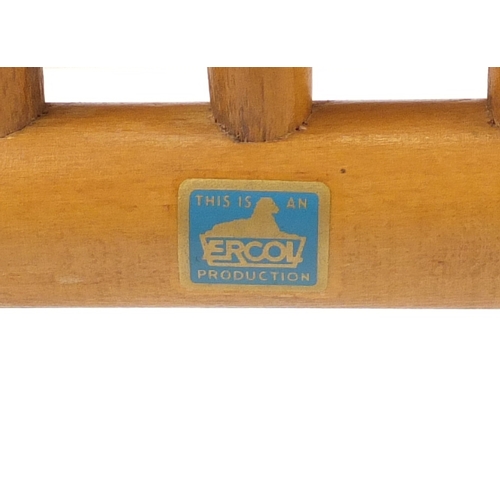 2045 - Set of three Ercol Windsor light elm stick back chairs, model 391, each 78cm high
