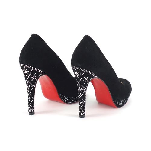 2611 - Pair of high heels with box stating Christian Louboutin , size 38