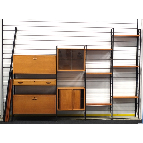 2017 - Vintage Ladderax modular wall unit, including cupboards and shelves