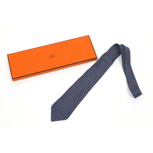 2619 - Hermes silk tie with box, 140cm in length