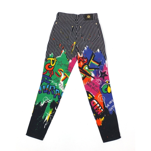 2616 - Pair of vintage Versace graffiti trousers, size 31 45