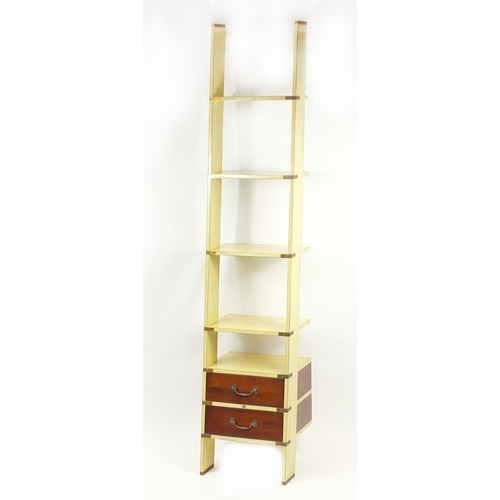 2035 - Industrial design ladder bookcase by authentic models, with price tag £747.00, 245cm H x 50cm W x 45... 