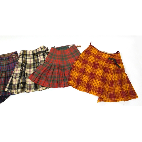 2618 - Five Scottish tartan kilts