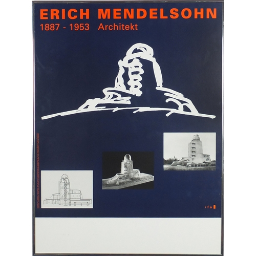 2216 - Erich Mendelsohn 1887-1953 Architekt poster, framed, 79cm x 59cm