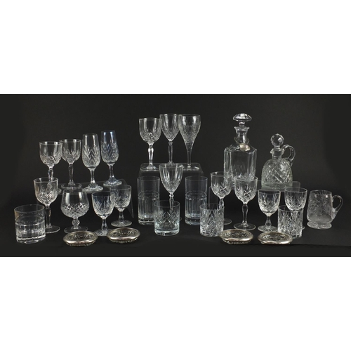 656 - Cut crystal and glassware including a set of four Edinburgh glasses