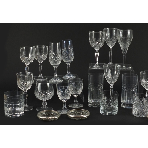 656 - Cut crystal and glassware including a set of four Edinburgh glasses