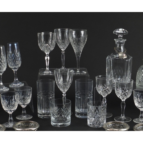 656 - Cut crystal and glassware including a set of four Edinburgh glasses