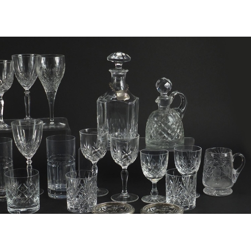 656 - Cut crystal and glassware including a set of four Edinburgh glasses