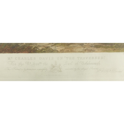 30 - Mr Charles Davis on the Traverser, engraved print in colour, framed, 62cm x 56cm