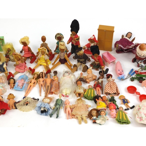 616 - Large collection of vintage and later dolls house furniture, accessories and dolls