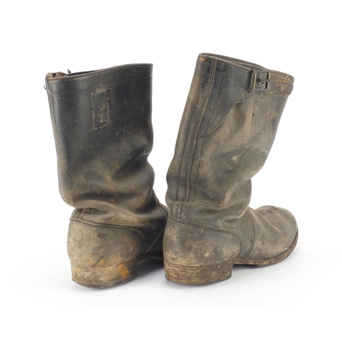 1120 - Pair of Military interest black leather steel toecap boots