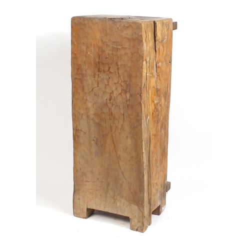 75 - Naturalistic tree trunk hall cupboard, 135cm H x 55cm W x 46cm D (Carved from a whole trunk)