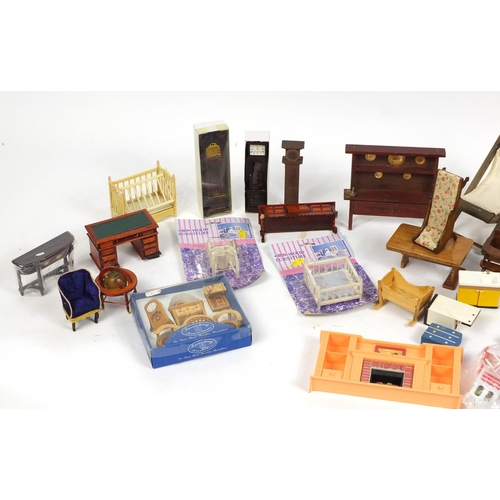 696 - Large collection of vintage and later dolls house furniture and accessories