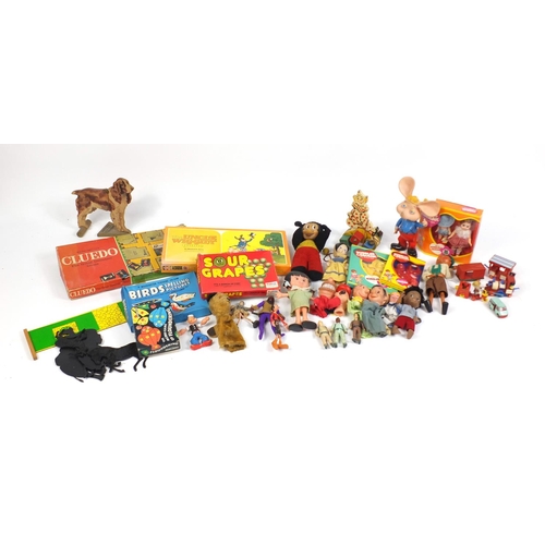 612 - Vintage toys including Bubbles and Squeak, glove puppets, Corgi Magic Roundabout train and a Chad Va... 