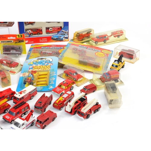 630 - Fire and Rescue die cast vehicles including Majorette, Days Gone, Corgi, Matchbox and Siku