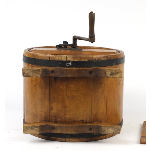 100 - Vintage pine butter churn, 44cm high